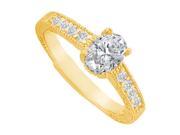 Fine Jewelry Vault UBNR82898AGVY9X7CZ CZ Solitaire Engagement Ring in 18K Yellow Gold Vermeil