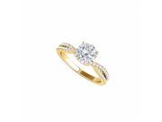 Fine Jewelry Vault UBNR50843EY14D Criss Cross Yellow Gold Ring With Conflict Free Diamond