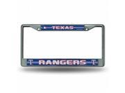 Rico Industries RIC FCGL5001 Texas Rangers MLB Bling Glitter Chrome License Plate Frame