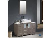 Fresca FVN62 122412GO VSL Fresca Torino Gray Oak Modern Bathroom Vanity with 2 Side Cabinets Vessel Sink 48 in.