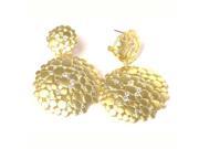 Dlux Jewels Matte Gold Plated White Cubic Zirconia Earrings