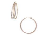 Dlux Jewels BR TRI Brass Tri Color Three Ring Hoop Earrings