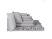 Baltic Linen Belvedere 100 Percent Cotton Towel Rug Set Silver Grey 7 Piece