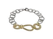 Dlux Jewels Two Tone Oval Chain Bracelet
