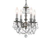Mirabella Collection 5504 PW CL SAQ Cast Brass Mini Chandelier Accented with Swarovski Spectra Crystal