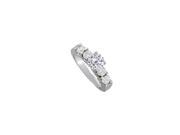 Fine Jewelry Vault UBNR50603W14CZ CZ Elegant Engagement Ring in 14K White Gold