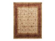 EORC X35909 8 x 10 ft. Ivory Hand Knotted Silk Tabriz Rug