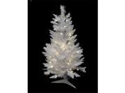 NorthLight 3.5 ft. PreLit White Sparkle Spruce Artificial Christmas Tree Clear LED