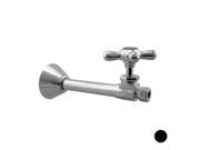 Westbrass D1114X 62 Straight Stop with Copper Sweat and Cross Handle Powder Coat Flat Black