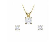 Fine Jewelry Vault UBPDERP050ARDY14D Sparkle With Half CT Real Diamond Earrings Pendant 3 Stones