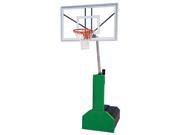 First Team Thunder Pro Steel Glass Portable Basketball System Maroon