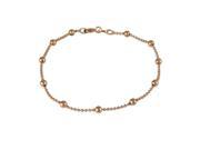 Dlux Jewels Rose Over Sterling Silver Ball Chain Bracelet