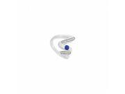 Fine Jewelry Vault UBJ1087W14DS 101RS7 Blue Sapphire Zig Zag Ring 14K White Gold 0.50 CT Size 7