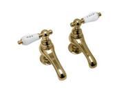 World Imports 106332 Basin Faucet with Hot and Cold Porcelain Lever Handles Polished Brass