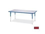 RAINBOW ACCENTS 6403JCT008 KYDZ ACTIVITY TABLE RECTANGLE 24 in. x 48 in. 11 in. 15 in. HT GRAY RED