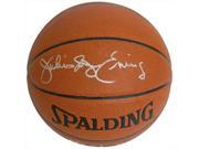 Julius Dr. J Erving Signed Spalding Indoor Outdoor Basketball