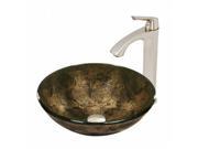 VIGO Sintra Glass Vessel Sink and Linus Faucet Set in Brushed Nickel Finish