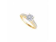 Fine Jewelry Vault UBNR50810EY14CZ CZ Engagement Ring in 14K Yellow Gold 1.50 CT TGW