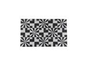 NorthLight Decorative Black White Abstract Coir Outdoor Rectangular Door Mat 29.5 x 17.75 in.