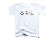 Trevco Popeye Emoji Short Sleeve Toddler Tee White Medium 3T