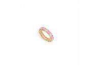 Fine Jewelry Vault UBU14YR500CZPS226225 Created Pink Sapphire CZ Eternity Band 14K Yellow Gold 5 CT TGW 8 Stones