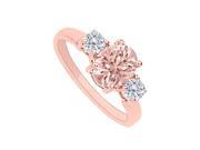 Fine Jewelry Vault UBNR82148P149X7DMG Morganite Diamonds Three Stone Engagement Ring 2 Stones