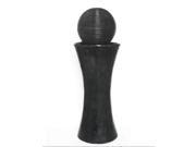 NorthLight 35 in. LED Lighted Distressed Black Rosey Brown Sphere Pillar Outdoor Patio Garden Water Fountain