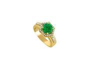Fine Jewelry Vault UBUNR83876AGVYCZE Nicely Crafted Emerald CZ Ring in 18K Yellow Gold Vermeil 10 Stones