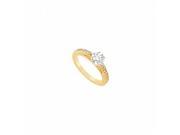 Fine Jewelry Vault UBJS1816AY14CZ CZ Engagement Ring 14K Yellow Gold 0.75 CT CZ 14 Stones