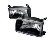Spec D Tuning LH F15092JM RS Euro Housing Headlights for 92 to 96 Ford F150 Black