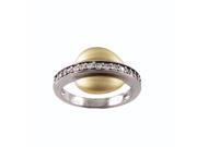 Dlux Jewels Two Tone Sterling Silver Cubic Zirconia Ring