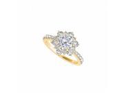 Fine Jewelry Vault UBNR50834EY14CZ CZ Flower Shape Ring in 14K Yellow Gold