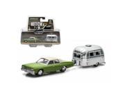 Greenlight 32020A 1974 Dodge Monaco Green Airstream Trailer Bambi 16 Hitch Tow Series 2 1 64 Diecast Car Model