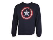 Tees Captain America Distressed Shield Crew Neck Mens Sweatshirt 3XL