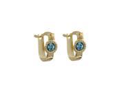 Dlux Jewels Gold Filled Huggie Earrings with Blue Crystal 0.39 in.