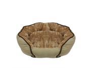 NorthLight Soft Faux Synthetic Fur Self Heating Plush Dog Bed Sleeper Lounge Small Light Brown 5.25 x 19 x 16.5 in.