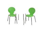 Giftmark 3012GR Modern Childrens Table and 2 Chair Set with Chrome Legs Green