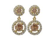 Dlux Jewels Gold Champagne White Cubic Zirconia Earrings