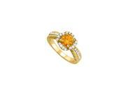 Fine Jewelry Vault UBNR83882AGVYCZCT November Birthstone Citrine CZ Yellow Gold Vermeil Filigree Engagement Ring 12 Stones