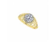 Fine Jewelry Vault UBNR84680AGVYCZ CZ Filigree Design Evening Ring in Yellow Gold Vermeil