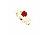 Fine Jewelry Vault UBRSRD122099Y14R July Birthstone Ruby Engagement Rings in 14K Yellow Gold 0.50 CT TGW