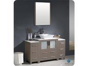Fresca FVN62 123012GO VSL Fresca Torino Gray Oak Modern Bathroom Vanity with 2 Side Cabinets Vessel Sink 54 in.