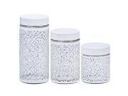 RAGALTA 3PC GLASS CANISTER SET SS WHT