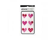 Bulk Buys Cg130 Hearts Phone Stones Stickers Pack Of 24