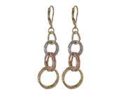 Dlux Jewels Tri Color Brass Open Circles Lever Back Earrings