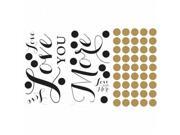 Roommates RMK3169SCS Love You More Quote Peel Stick Wall Decals Gold Pack of 4