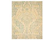 EORC T116GN 7.75 x 9.75 ft. Paisley Ivory Hand Tufted Wool Jain Rug