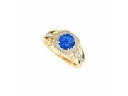 Fine Jewelry Vault UBUNR84682AGVYCZS Sapphire CZ Filigree Ring in 18K Yellow Gold Vermeil 4 Stones