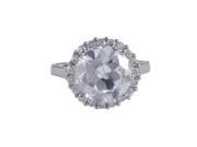 Dlux Jewels Sterling Silver Round White Cubic Zirconia Ring Size 6