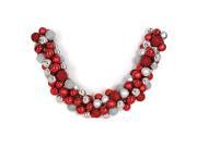 Autograph Foliages A 151903 6 ft. Mixed Ball Garland Red Silver